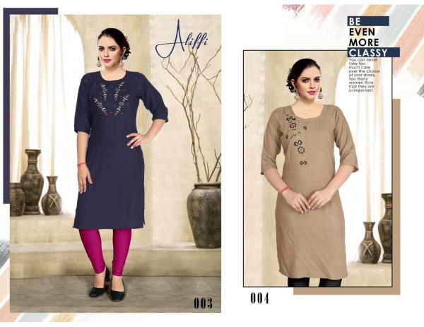 Moksha Aliffi Regular Wear Rayon Kurti Collection